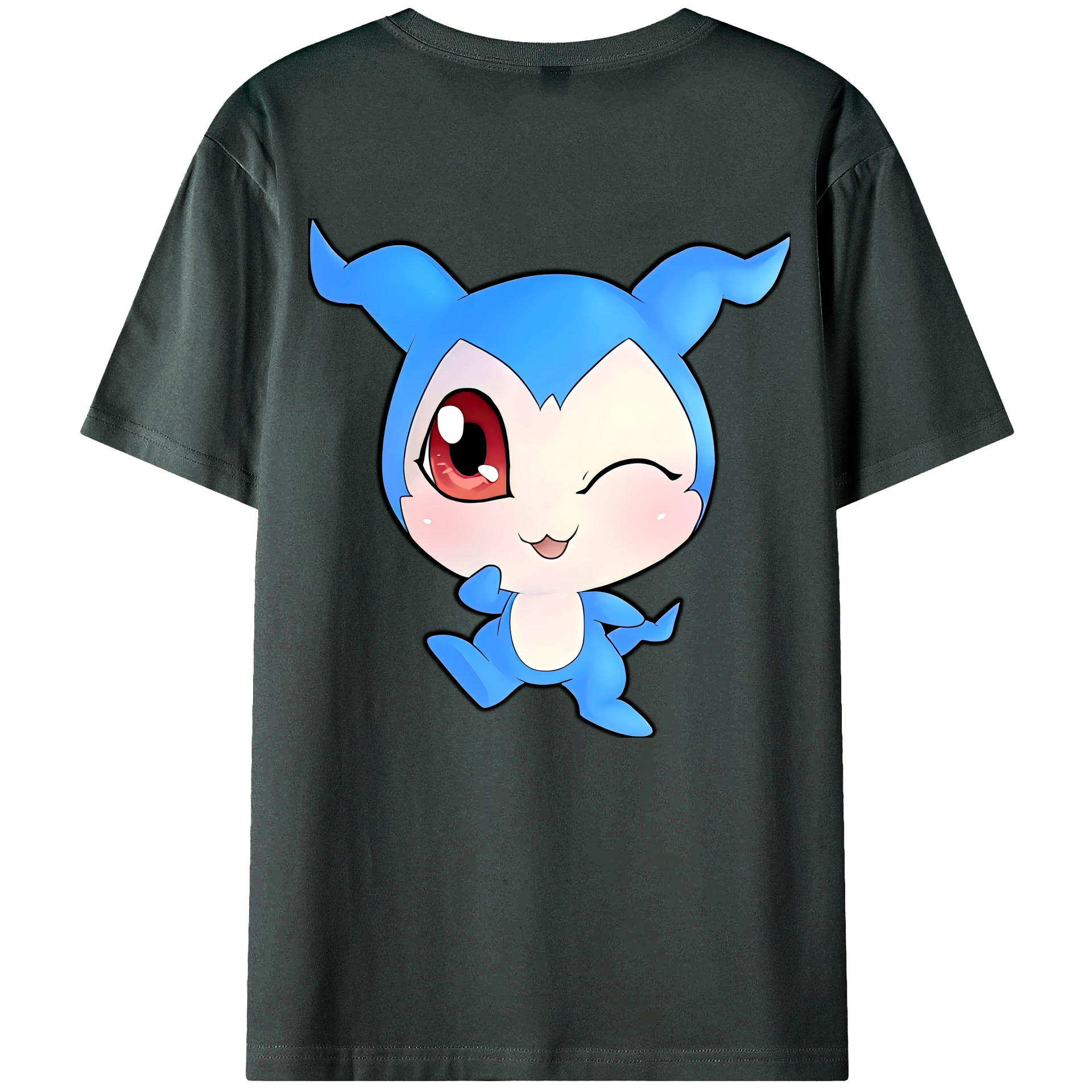 （画像用） Digimon デジタルモンスター/デジモン 綿100％ メンズ半袖Tシャツ（バックプリント） 通気性